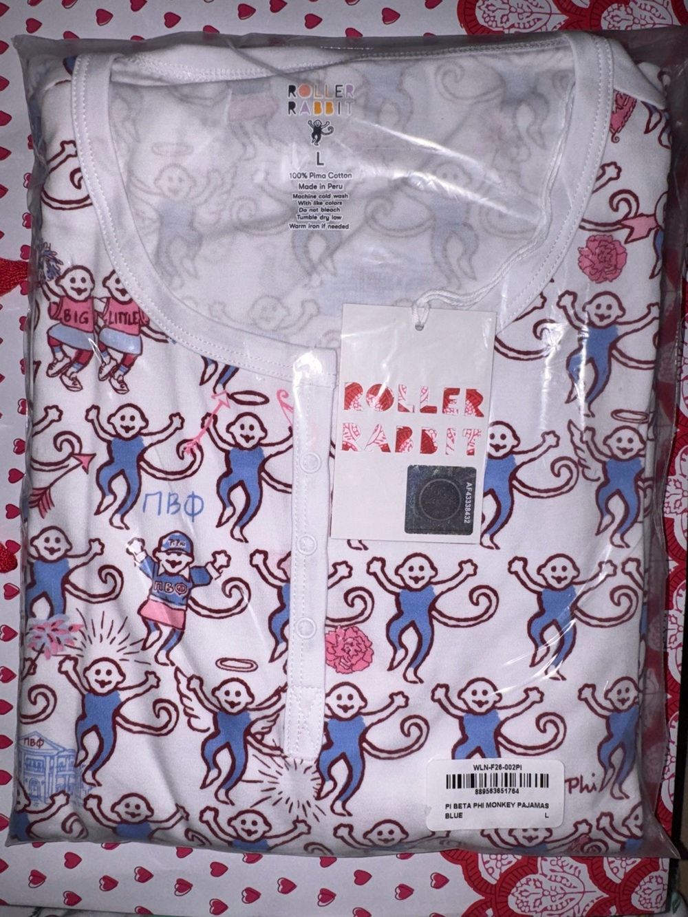 Roller Rabbit Pi Beta Phi Pajamas size Large